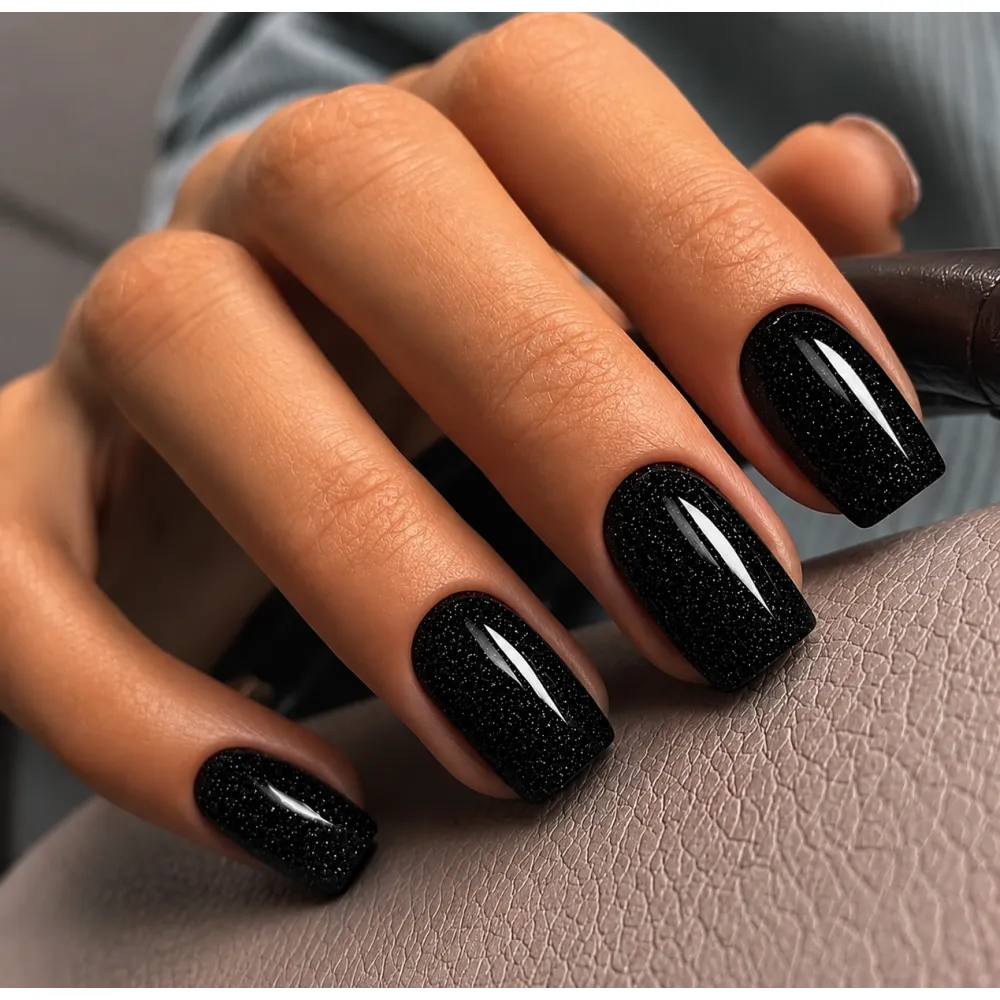 Lakier Hybrydowy Black Glitter – NILO no.102