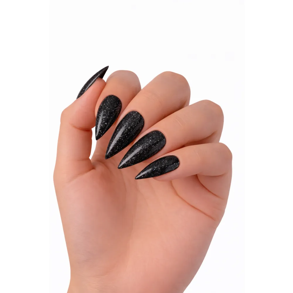Lakier Hybrydowy Black Glitter – NILO no.102