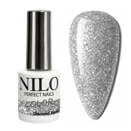 Lakier Hybrydowy Diamond Silver – NILO no.122