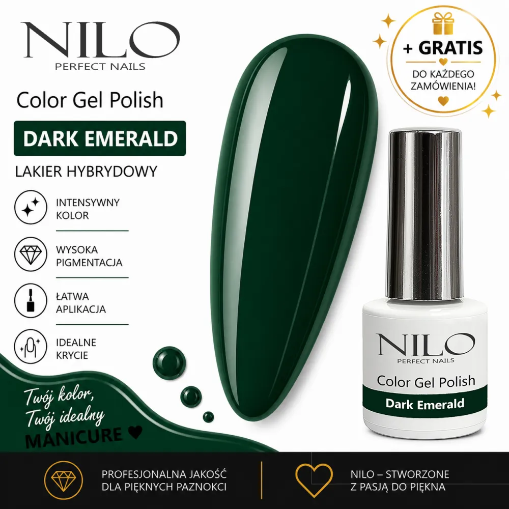 Lakier Hybrydowy Dark Emerald – NILO no.18