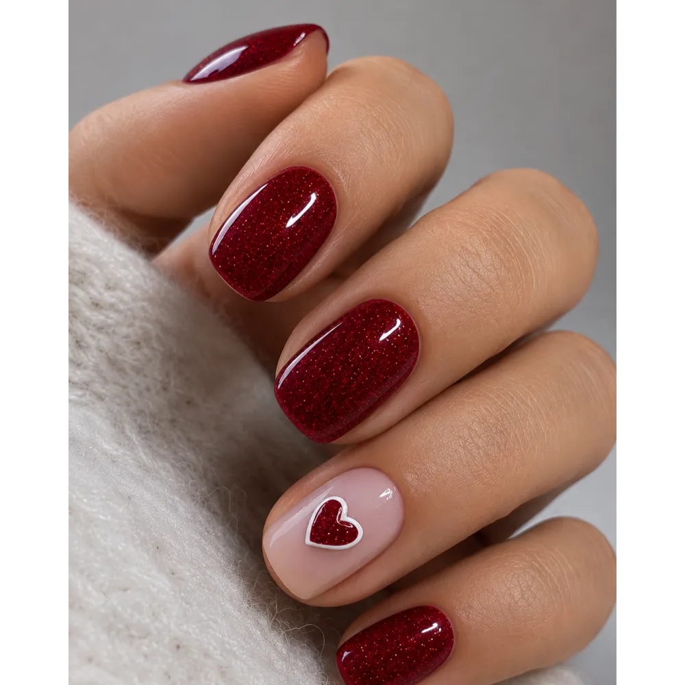 Lakier Hybrydowy Red Glitter – NILO no.84