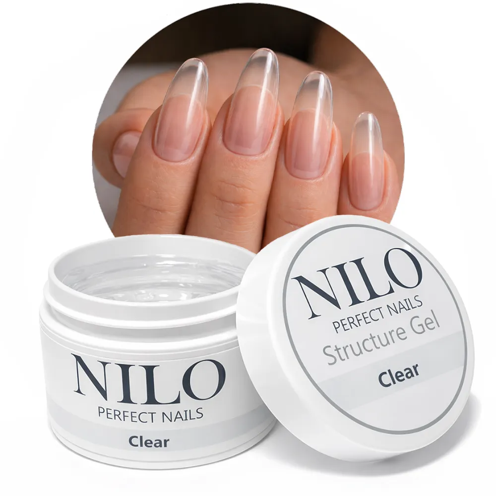 NILO Perfect Nails Builder Gel Clear (50g) – Przezroczysty Żel Budujący Samopoziomujący